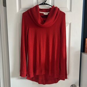 Anthropologie Meadow Rue Oversized Cowl Neck Thermal Top Orange Size XS